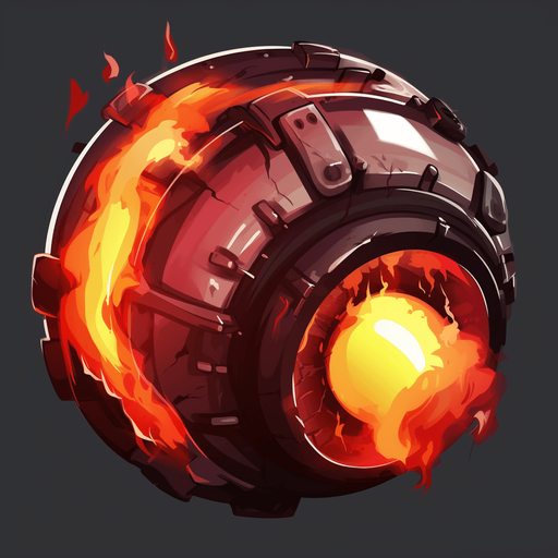 round bomb. fuse on fire
Single Game Texture. In-Game asset. 2d. Pixelart. White background. Blank background. Low detail. High contrast.