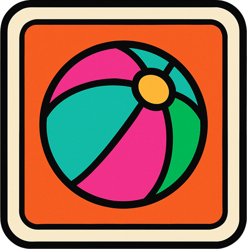 Create an image for a memory game's card's front with an icon of a play ball.
In-Game asset.  2d.  High contrast.  No shadows