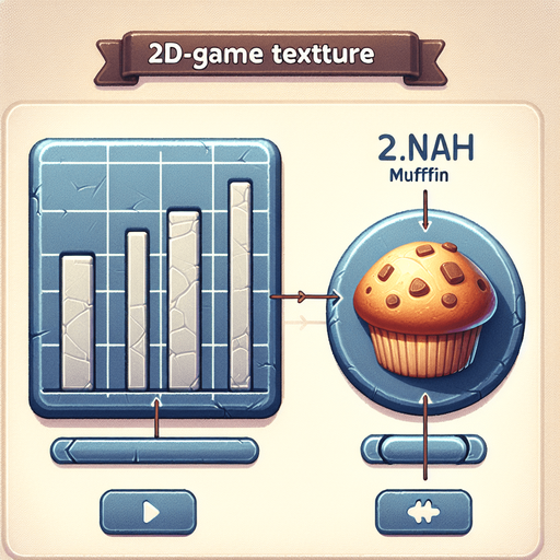 Create a Button with a Diagramm consiting of 4 Bars in the Background and a Muffin in the forthground.
Single Game Texture. In-Game asset. 2d. Blank background. High contrast. No shadows.