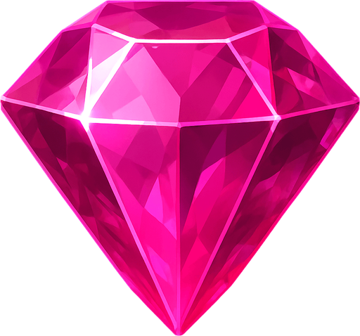 a pink gem realistic.
In-Game asset.  2d.  High contrast.  No shadows