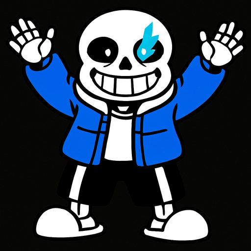 Sans todo poderoso.
In-Game asset.  2d.  High contrast.  No shadows