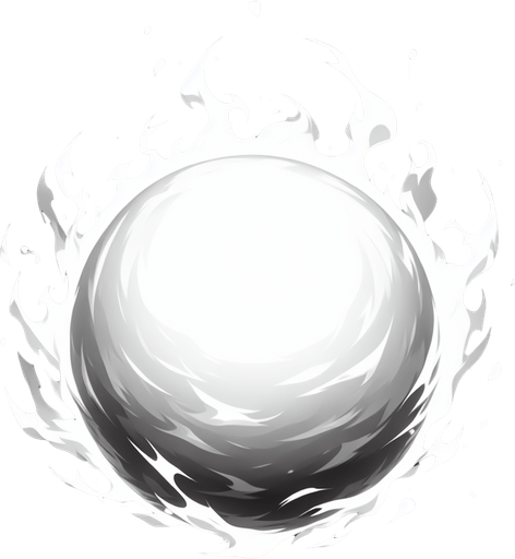 A ball of fire , white in center and darker around the edges.
Single Game Texture. In-Game asset. 2d. Blank background. High contrast. No shadows.
