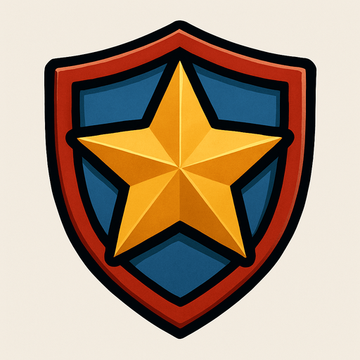 star shield.
In-Game asset.  2d.  High contrast.  No shadows