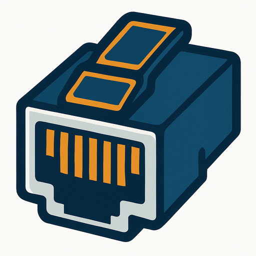 rj45 Connector.
In-Game asset.  2d.  High contrast.  No shadows