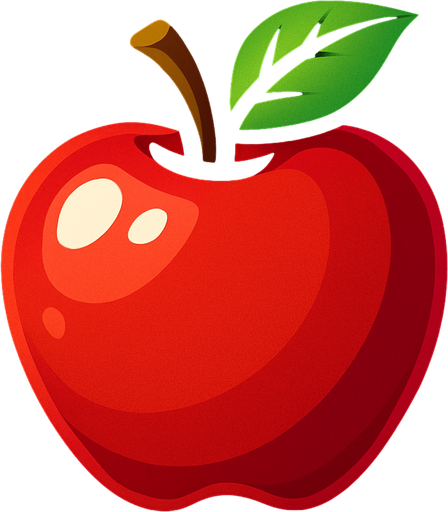 apple.
In-Game asset.  2d.  High contrast.  No shadows