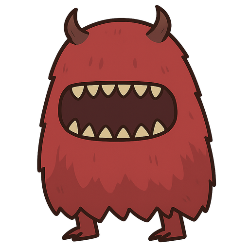 un monstro. No background. Transparent background. Blank background. No shadows. 2d. In-Game asset. flat