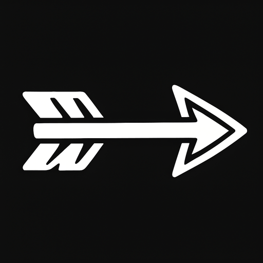 An arow white.
In-Game asset.  2d.  High contrast.  No shadows