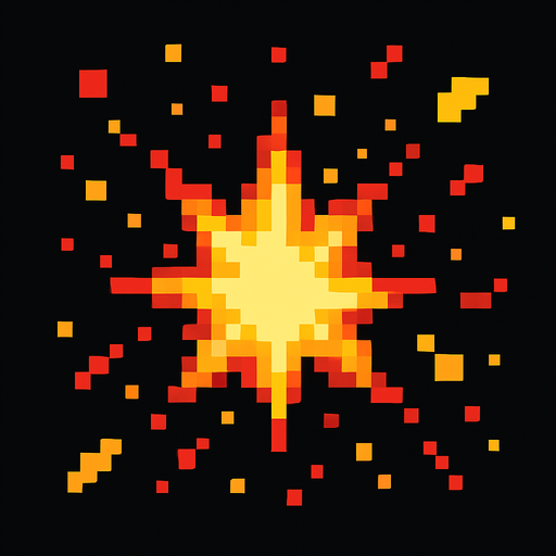 Partículas al golpear pixeleado

In-Game asset.  2d.  High contrast.  No shadows