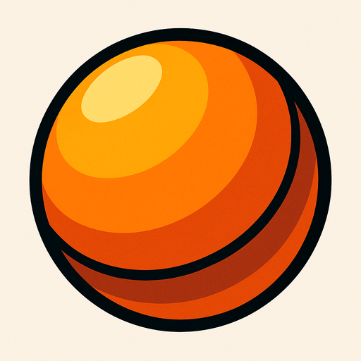 3d gibi duran küre top.
In-Game asset.  2d.  High contrast.  No shadows