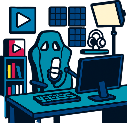 youtuber room background.
In-Game asset.  2d.  High contrast.  No shadows