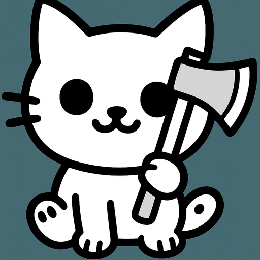 Has que el gato tenga un hacha en una mano