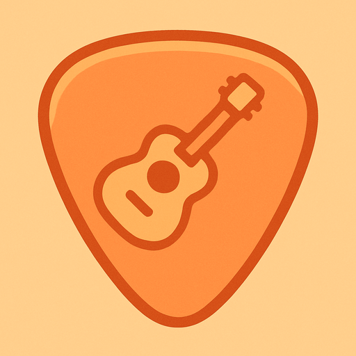 Gitar aksesuarı turuncu pastel renk.
In-Game asset.  2d.  High contrast.  No shadows