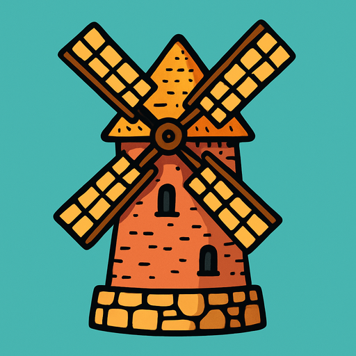 Windmill.
In-Game asset.  2d.  High contrast.  No shadows