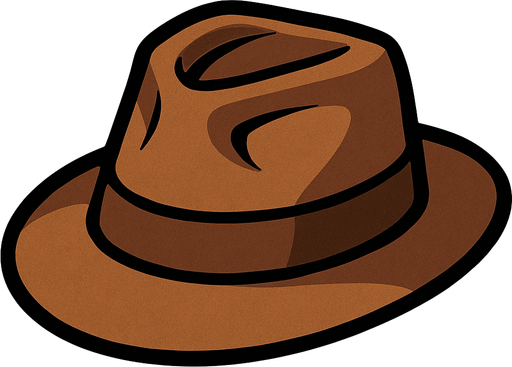 Brown hat.
In-Game asset.  2d.  High contrast.  No shadows