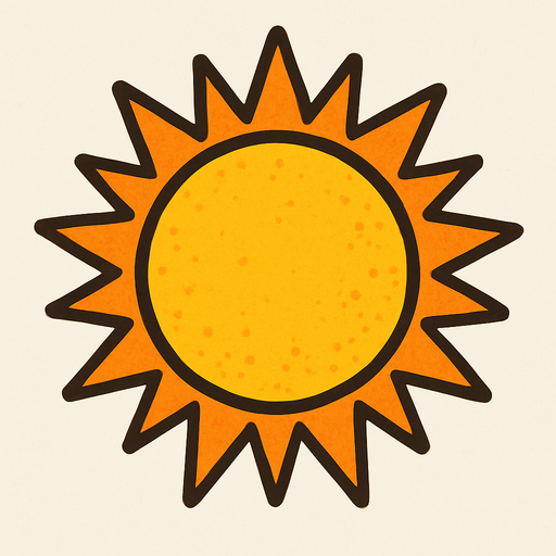 güneş.
In-Game asset.  2d.  High contrast.  No shadows