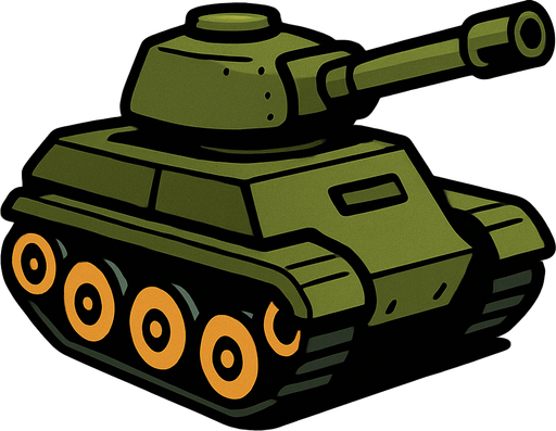 Un tanque.
In-Game asset.  2d.  High contrast.  No shadows