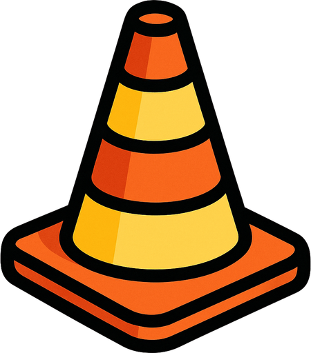 traffic cone.
In-Game asset.  2d.  High contrast.  No shadows