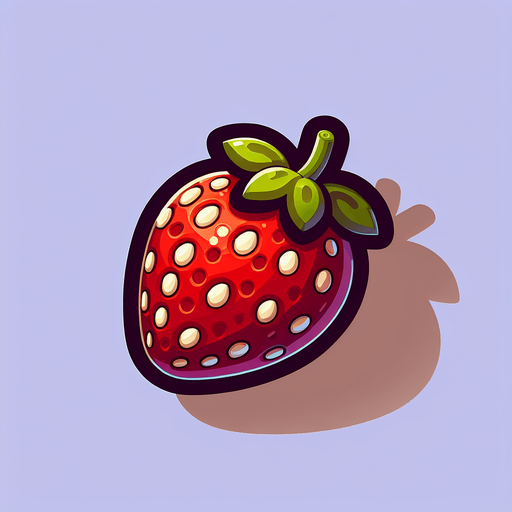 A Delicious strawberry..
Single Game Texture. In-Game asset. 2d. Blank background. High contrast. No shadows.