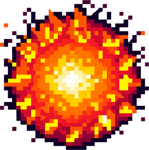 pixel art fireball,.
Single Game Texture.  No shadows