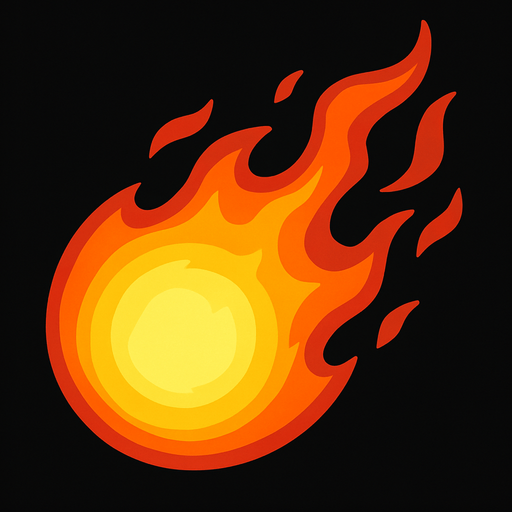 ateş topu.
In-Game asset.  2d.  High contrast.  No shadows