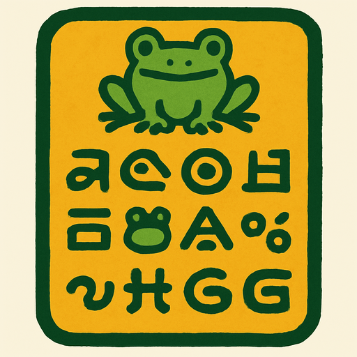 frog language.
In-Game asset.  2d.  High contrast.  No shadows