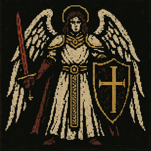 Michael demiurgos dark souls style 2d pixel art.
In-Game asset.  2d.  High contrast.  No shadows