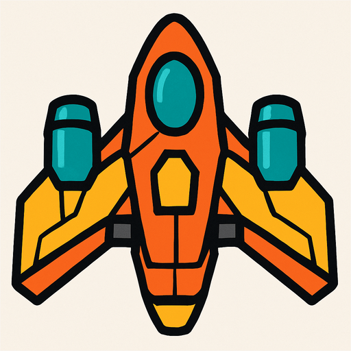 an space ship.
In-Game asset.  2d.  High contrast.  No shadows