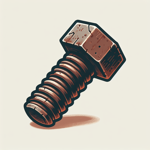 ржавый болт в стиле hand-paint.
Single Game Texture.  In-Game asset.  2d.  Blank background.  High contrast.  No shadows