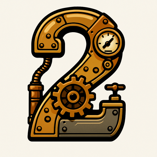 numero 2 estilo steampunk.
In-Game asset.  2d.  High contrast.  No shadows