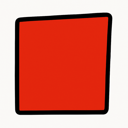 Köşesi yamuk olan kırmızı kare çiz 2d.
In-Game asset.  2d.  High contrast.  No shadows