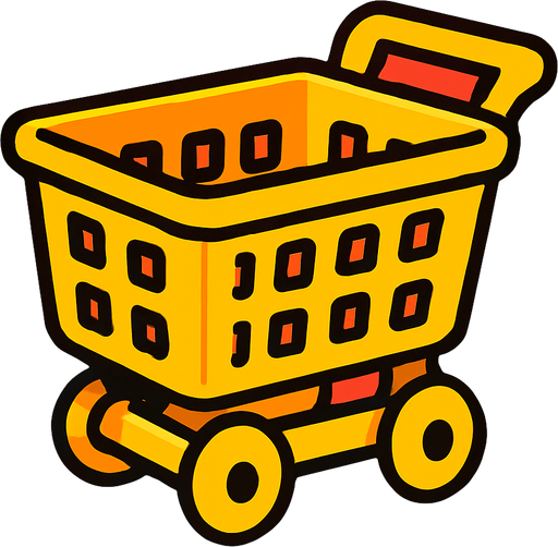 Market sepeti sarı renk oyuncak gibi.
In-Game asset.  2d.  High contrast.  No shadows