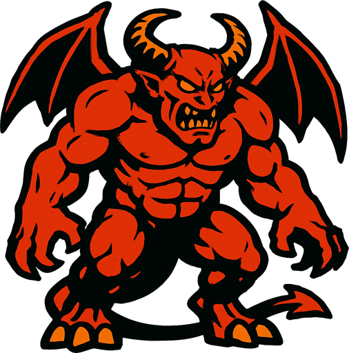 bigg demon.
In-Game asset.  2d.  High contrast.  No shadows