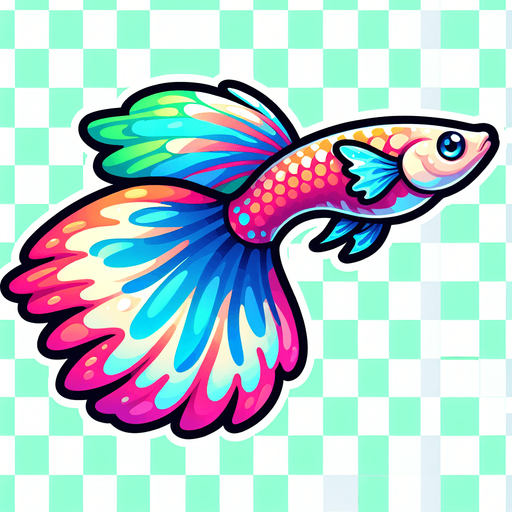 Guppy fish.
Single Game Texture. In-Game asset. 2d. Blank background. High contrast. No shadows.