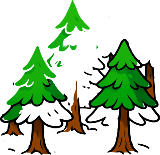 יער מלא בעצים.
In-Game asset.  2d.  High contrast.  No shadows
