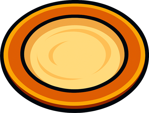 Plate.
In-Game asset.  2d.  High contrast.  No shadows