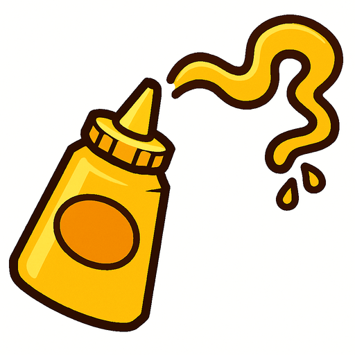 squirt mustard.
In-Game asset.  2d.  High contrast.  No shadows
