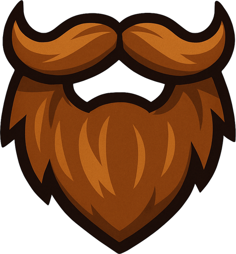 brown beard.
In-Game asset.  2d.  High contrast.  No shadows