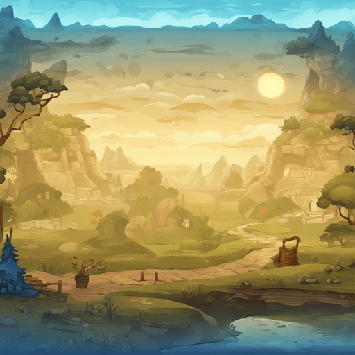 Same image, but in vector game art style without blur.