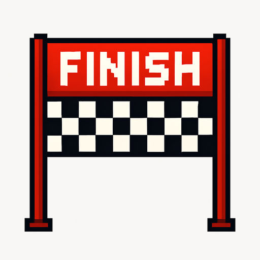 make a 2d pixel finish line.
In-Game asset.  2d.  High contrast.  No shadows