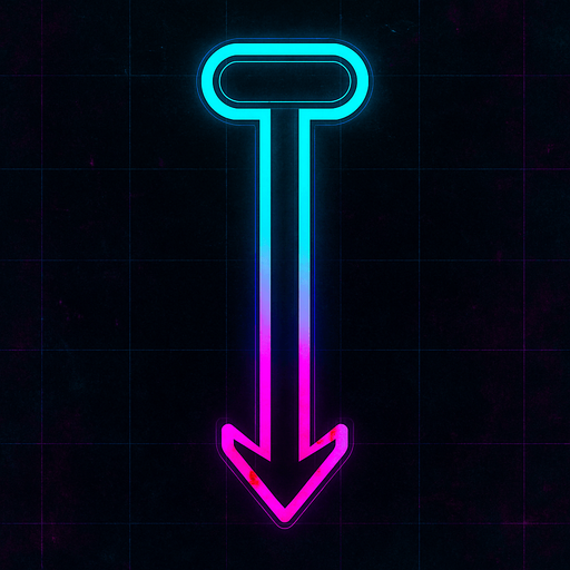 Cyberpunk style hold note for music rhythm game.
In-Game asset.  2d.  High contrast.  No shadows