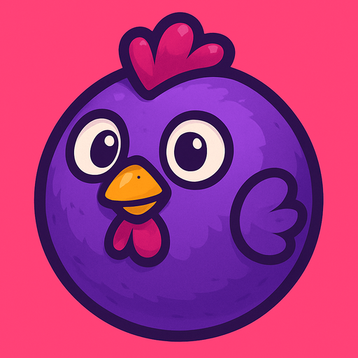 purple chicken ball.
In-Game asset.  2d.  High contrast.  No shadows