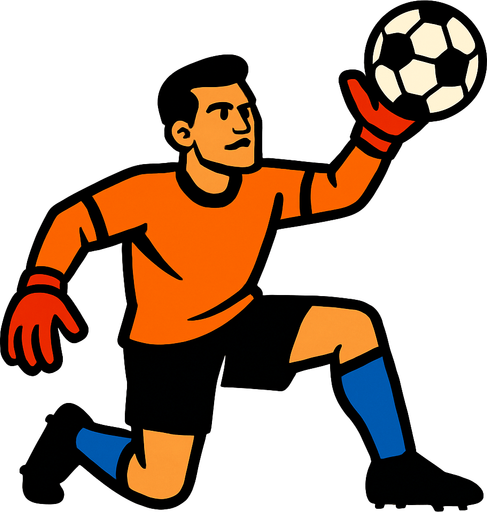 goalkeeper.
In-Game asset.  2d.  High contrast.  No shadows