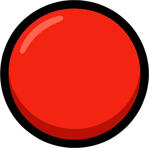 Botón rojo.
In-Game asset.  2d.  High contrast.  No shadows