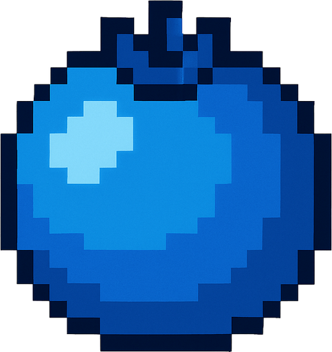Make me a blue berry 2d pixel.
In-Game asset.  2d.  High contrast.  No shadows