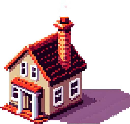 chimney. pixelart. residential chimney. only chimney. Single Game Texture. In-Game asset. 2d. Blank background. High contrast. No shadows.