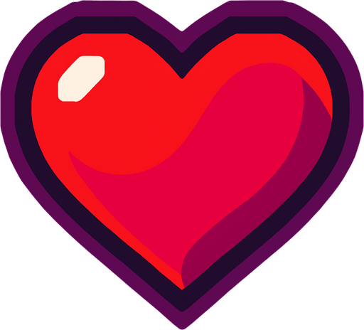heart.
In-Game asset.  2d.  High contrast.  No shadows