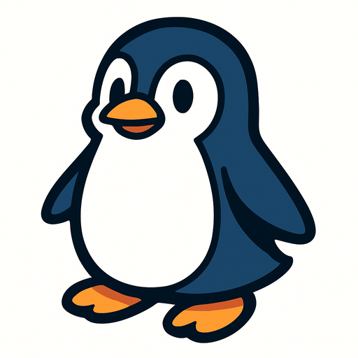 Penguin.
In-Game asset.  2d.  High contrast.  No shadows