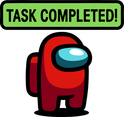 taskCompleted among us.
In-Game asset.  2d.  High contrast.  No shadows