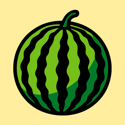 an watermelon..
In-Game asset.  2d.  High contrast.  No shadows