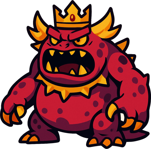King monster.
In-Game asset.  2d.  High contrast.  No shadows